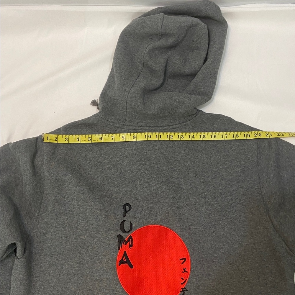 Puma Fenty By Rihanna Grey Rising Sun Lace-Up Cropped Hoodie.Size-Medium - Picture 3 of 11